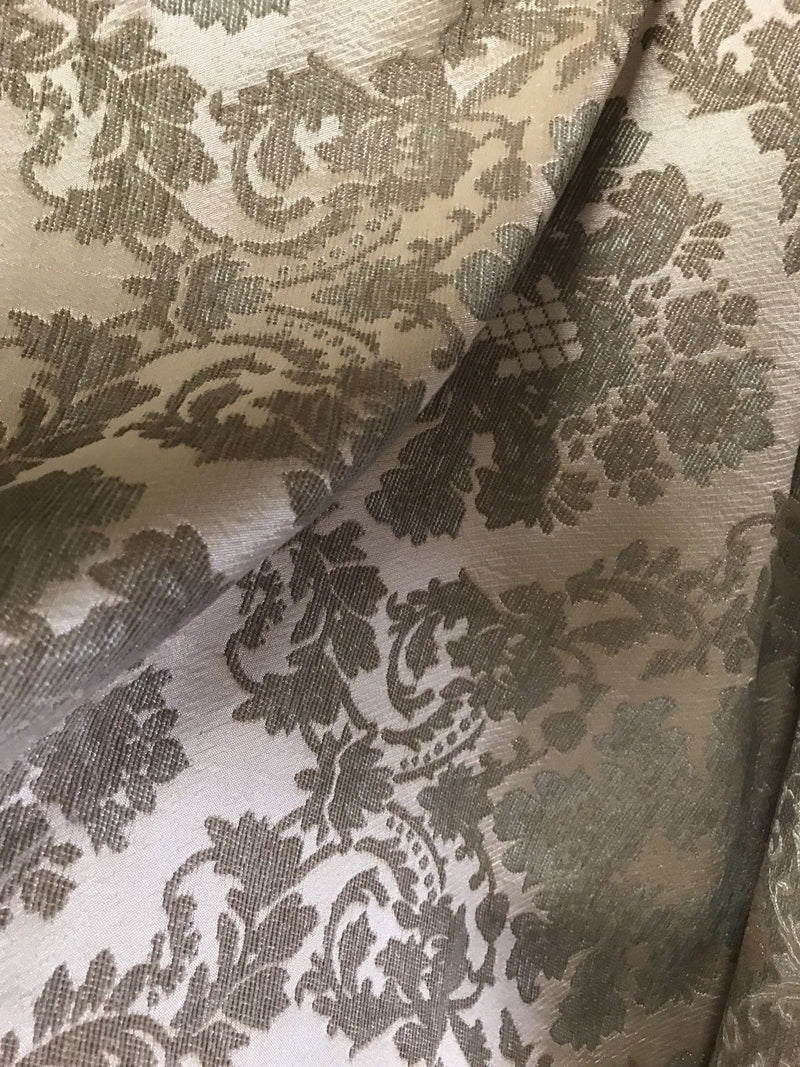 SALE! Designer Damask Burnout Chenille Velvet Fabric - Upholstery- Taupe & Peach - Fancy Styles Fabric Pierre Frey Lee Jofa Brunschwig & Fils