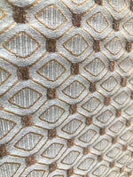 Designer Brocade Quilted Fabric  - Light Blue And Bronze- Upholstery - Fancy Styles Fabric Pierre Frey Lee Jofa