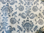 NEW! Novelty 100% Cotton Fabric Floral Damask Embroidery- Blue & White - Fancy Styles Fabric Pierre Frey Lee Jofa Brunschwig & Fils