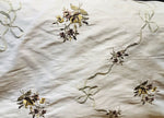 NEW! Designer 100% Silk Dupioni Floral & Ribbon Motif Embroidered Fabric BTY - Fancy Styles Fabric Pierre Frey Lee Jofa Brunschwig & Fils