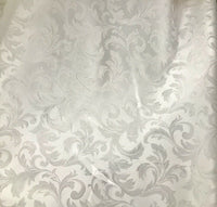 NEW Italian Brocade Satin Fabric- White- Floral Leaves Upholstery Neoclassical - Fancy Styles Fabric Pierre Frey Lee Jofa Brunschwig & Fils