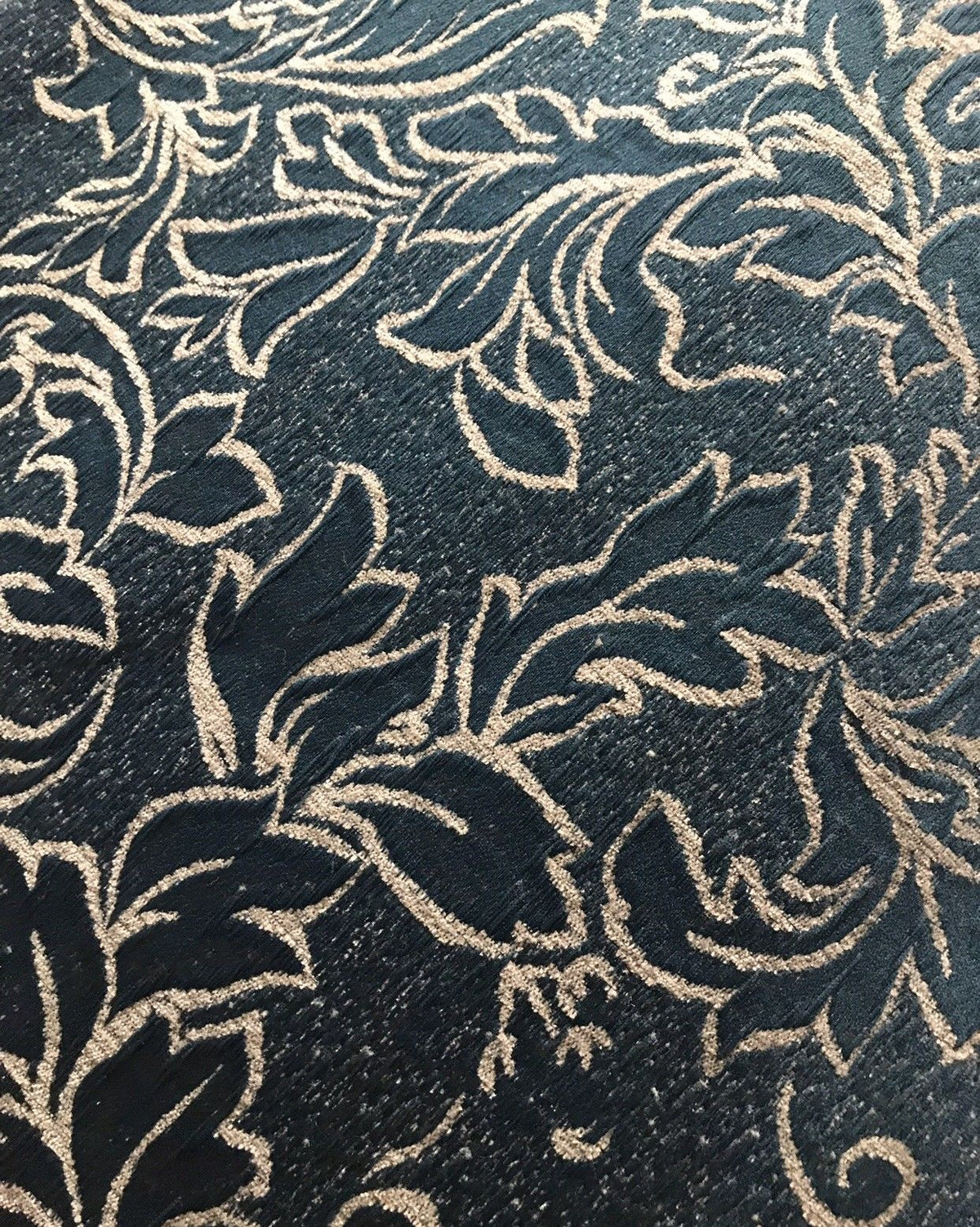Designer Floral Burnout Chenille Velvet Fabric - Teal & Taupe - Fancy Styles Fabric Pierre Frey Lee Jofa