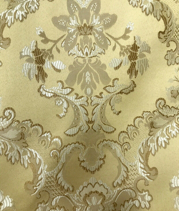 NEW 110” Wide- SALE! Prince Lucas Designer Brocade Jacquard Fabric- Mustard Yellow Gold- Damask - Fancy Styles Fabric Pierre Frey Lee Jofa Brunschwig & Fils
