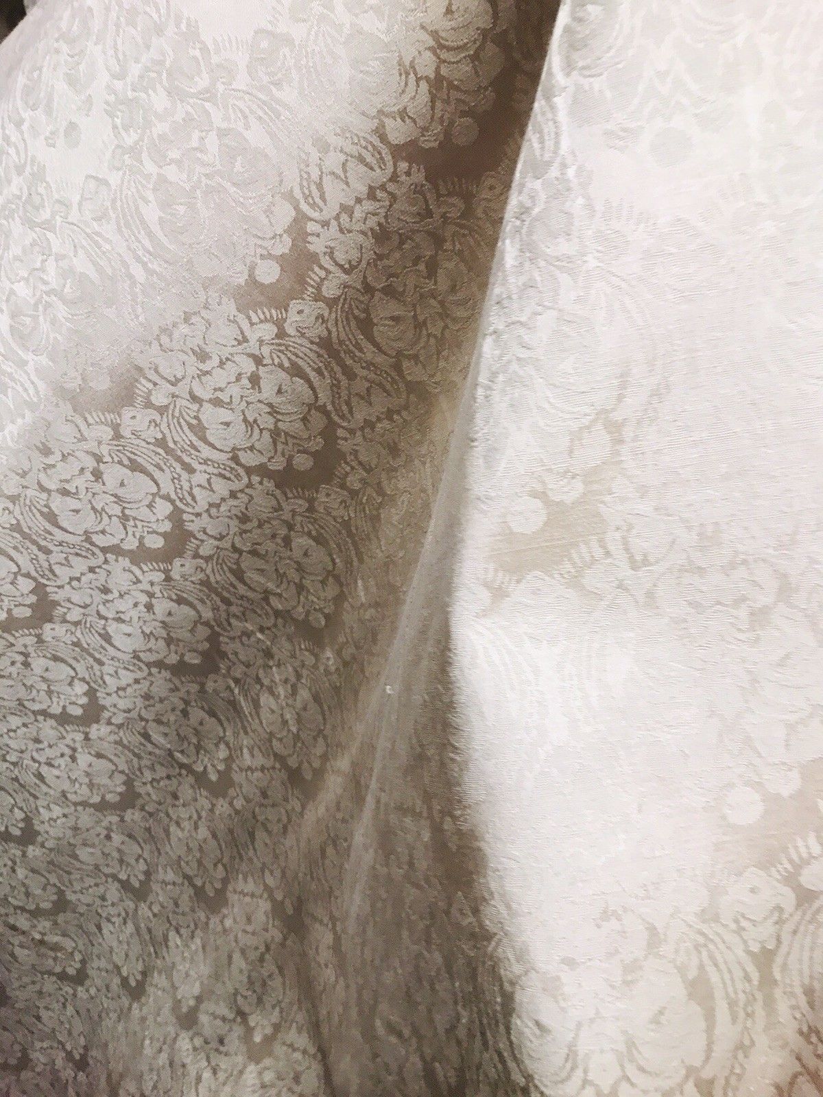 NEW SALE Designer Brocade Satin Damask Fabric- Antique Rose Gold- By The yard - Fancy Styles Fabric Boutique