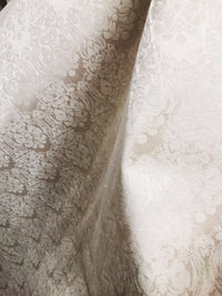NEW SALE Designer Brocade Satin Damask Fabric- Antique Rose Gold- By The yard - Fancy Styles Fabric Boutique