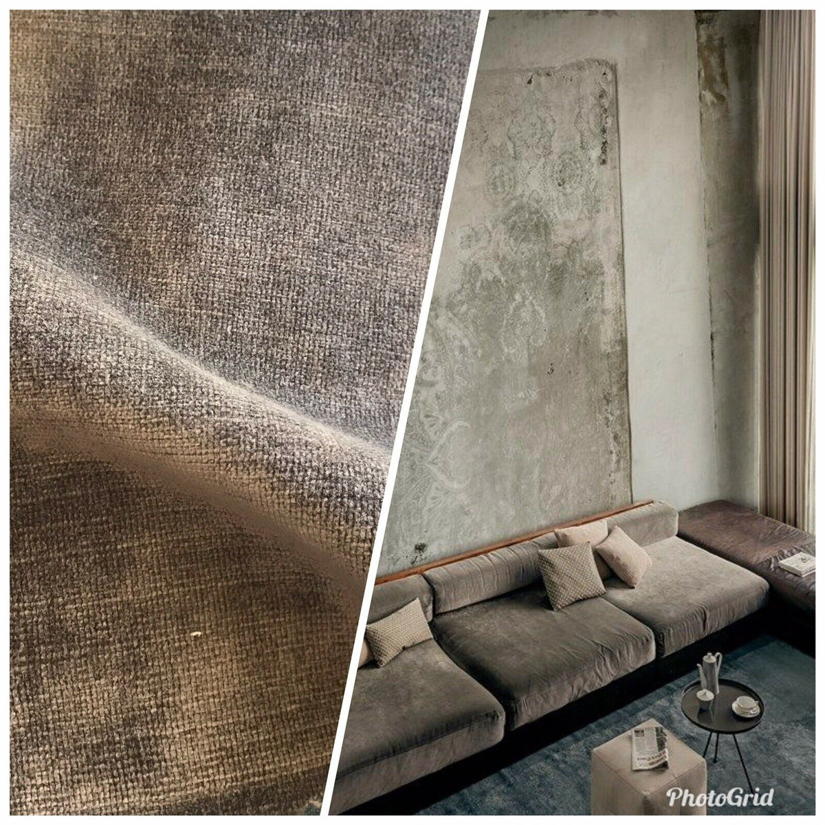 NEW Designer Antique Inspired Velvet Upholstery Fabric - Mushroom Taupe- BTY - Fancy Styles Fabric Pierre Frey Lee Jofa Brunschwig & Fils