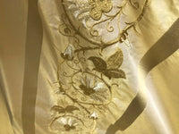 Duchess Jezebel Designer 100% Silk Taffeta Dupioni Embroidery Fabric Yellow 55” Wide - Fancy Styles Fabric Pierre Frey Lee Jofa Brunschwig & Fils