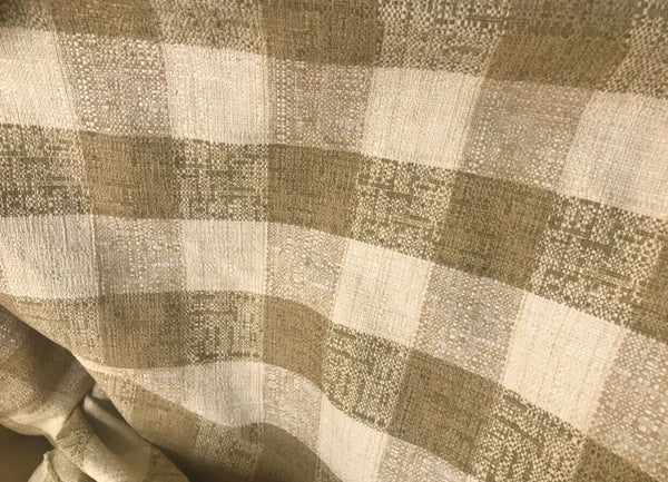 NEW! Designer 100% Raw Silk Gingham Check Decorating Fabric -Camel Brown - Fancy Styles Fabric Pierre Frey Lee Jofa Brunschwig & Fils