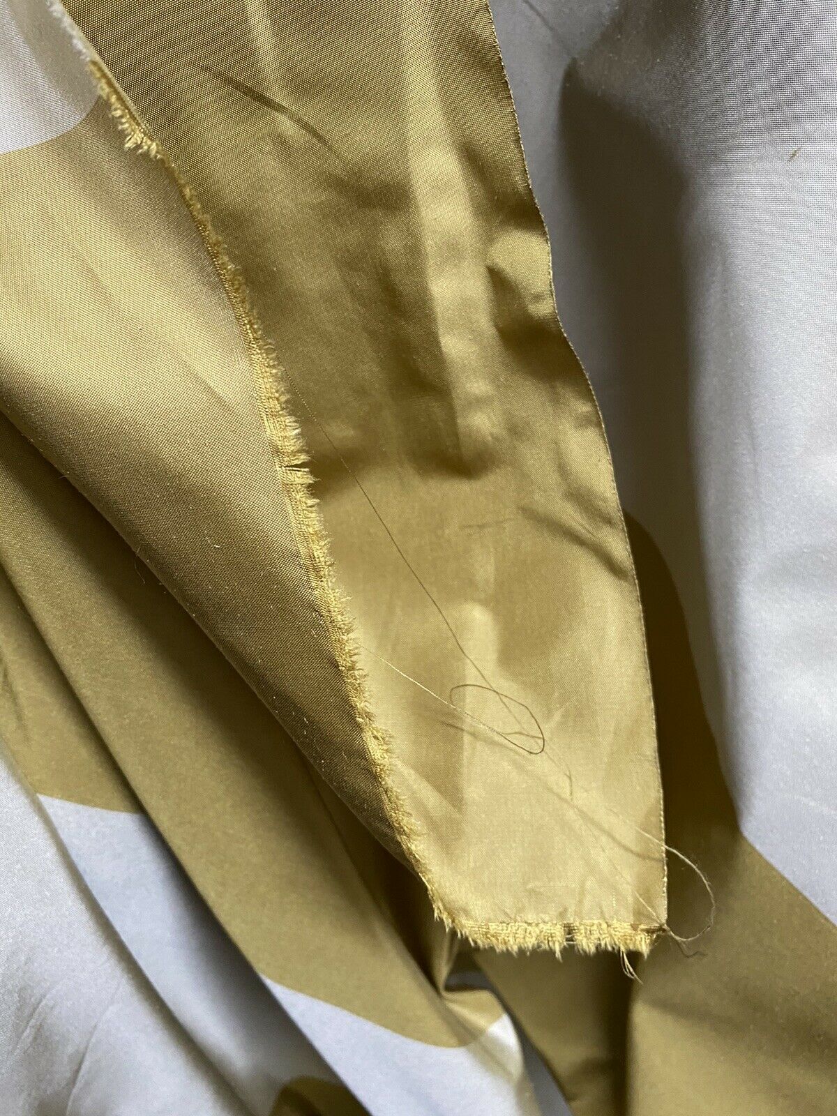 NEW 100% Silk Taffeta Gold & Cream Striped Fabric - Fancy Styles Fabric Pierre Frey Lee Jofa Brunschwig & Fils