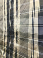 NEW Designer 100% Silk Taffeta Plaid Tartan Fabric- Black Taupe Cream - Fancy Styles Fabric Pierre Frey Lee Jofa Brunschwig & Fils