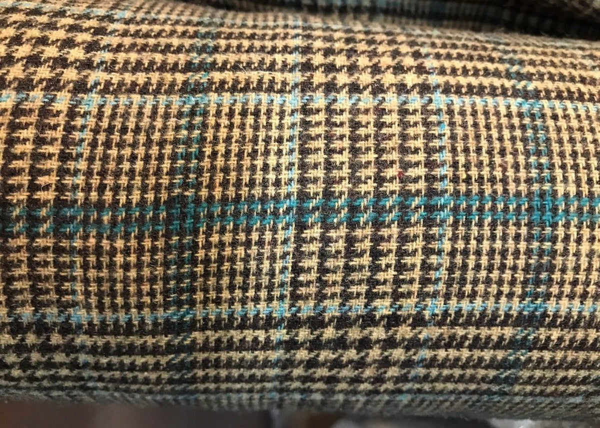 SALE! Close-Out Designer Wool Brown Plaid Woven Fabric- 60” Wide - Fancy Styles Fabric Boutique