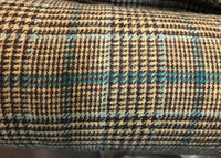 SALE! Close-Out Designer Wool Brown Plaid Woven Fabric- 60” Wide - Fancy Styles Fabric Boutique