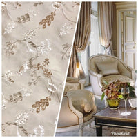 NEW SALE! Designer 100% Silk Taffeta Embroidery Fabric - Pink Beige Floral - Fancy Styles Fabric Pierre Frey Lee Jofa Brunschwig & Fils