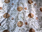 NEW! Novelty 100% Silk Taffeta Embroidered Fabric - Made in India- Floral Ivory - Fancy Styles Fabric Boutique