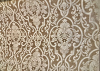 SWATCH Double Sided Burnout Chenille Velvet Fabric- Taupe Upholstery Damask - Fancy Styles Fabric Pierre Frey Lee Jofa Brunschwig & Fils