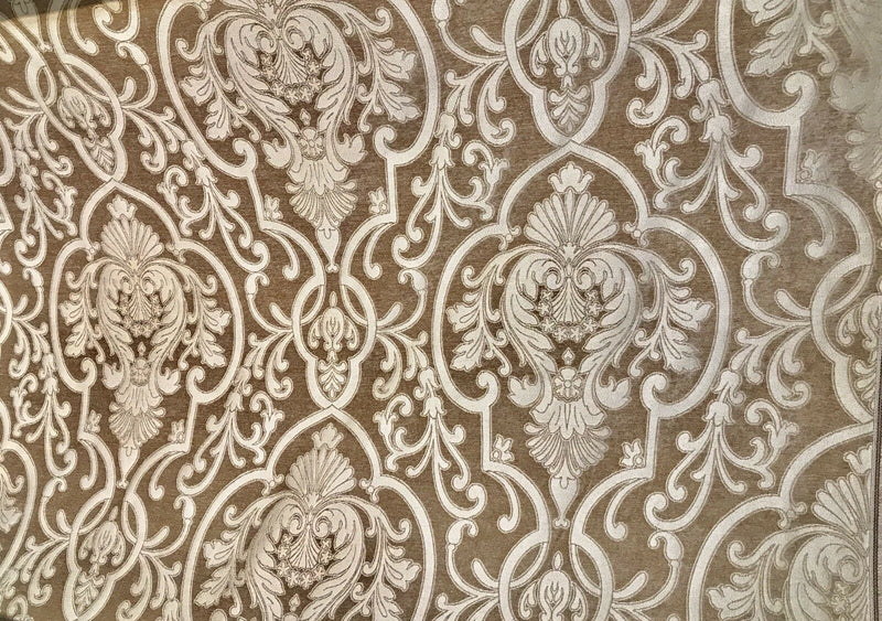SWATCH Double Sided Burnout Chenille Velvet Fabric- Taupe Upholstery Damask - Fancy Styles Fabric Pierre Frey Lee Jofa Brunschwig & Fils