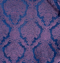 NEW Princess Giselle Designer Damask Satin Drapery Upholstery Fabric - Fuchsia Pink & Navy Blue - Fancy Styles Fabric Pierre Frey Lee Jofa Brunschwig & Fils