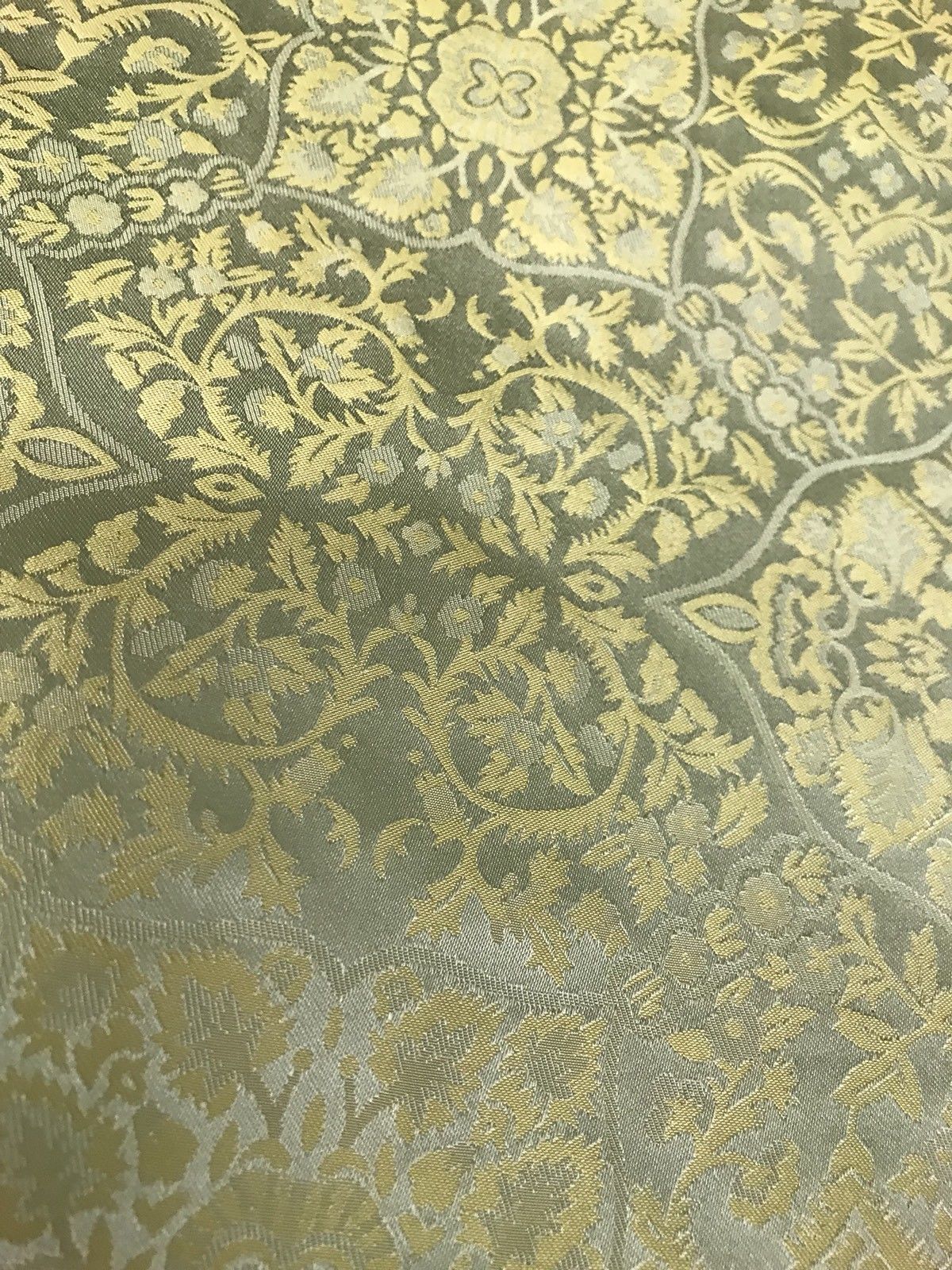 NEW! SALE! 100% Silk Taffeta Interior Design Fabric Damask Brocade French Yellow - Fancy Styles Fabric Boutique