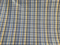 NEW Lady Riley Designer 100% Silk Taffeta Dupioni Plaid Tartan Fabric -Blue & Yellow - Fancy Styles Fabric Pierre Frey Lee Jofa Brunschwig & Fils
