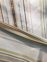 NEW Lady Lillian Designer 100% Silk Taffeta Dupioni Stripes Fabric - Blue-Gray Gold 55” Wide - Fancy Styles Fabric Pierre Frey Lee Jofa Brunschwig & Fils