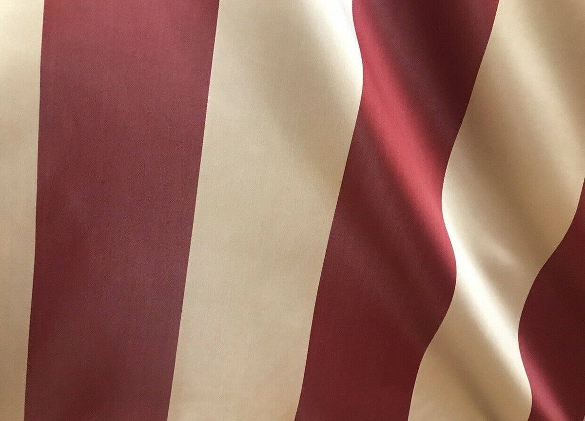 NEW Designer Stripe Upholstery & Drapery Satin Fabric - Wine Red - Fancy Styles Fabric Pierre Frey Lee Jofa Brunschwig & Fils