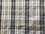 NEW Designer 100% Silk Taffeta Plaid Tartan Fabric- Black Taupe Cream - Fancy Styles Fabric Pierre Frey Lee Jofa Brunschwig & Fils