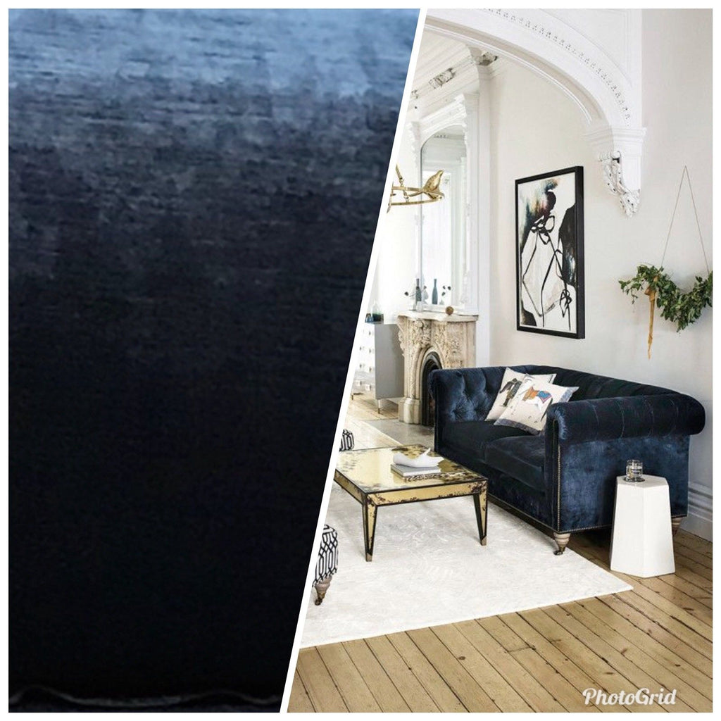 Designer Antique Inspired Velvet Fabric - Deep Sea Blue - Upholstery - Fancy Styles Fabric Pierre Frey Lee Jofa