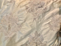 NEW Novelty Pink Embroidered 100% Silk Taffeta Fabric Antique Pink - Fancy Styles Fabric Boutique