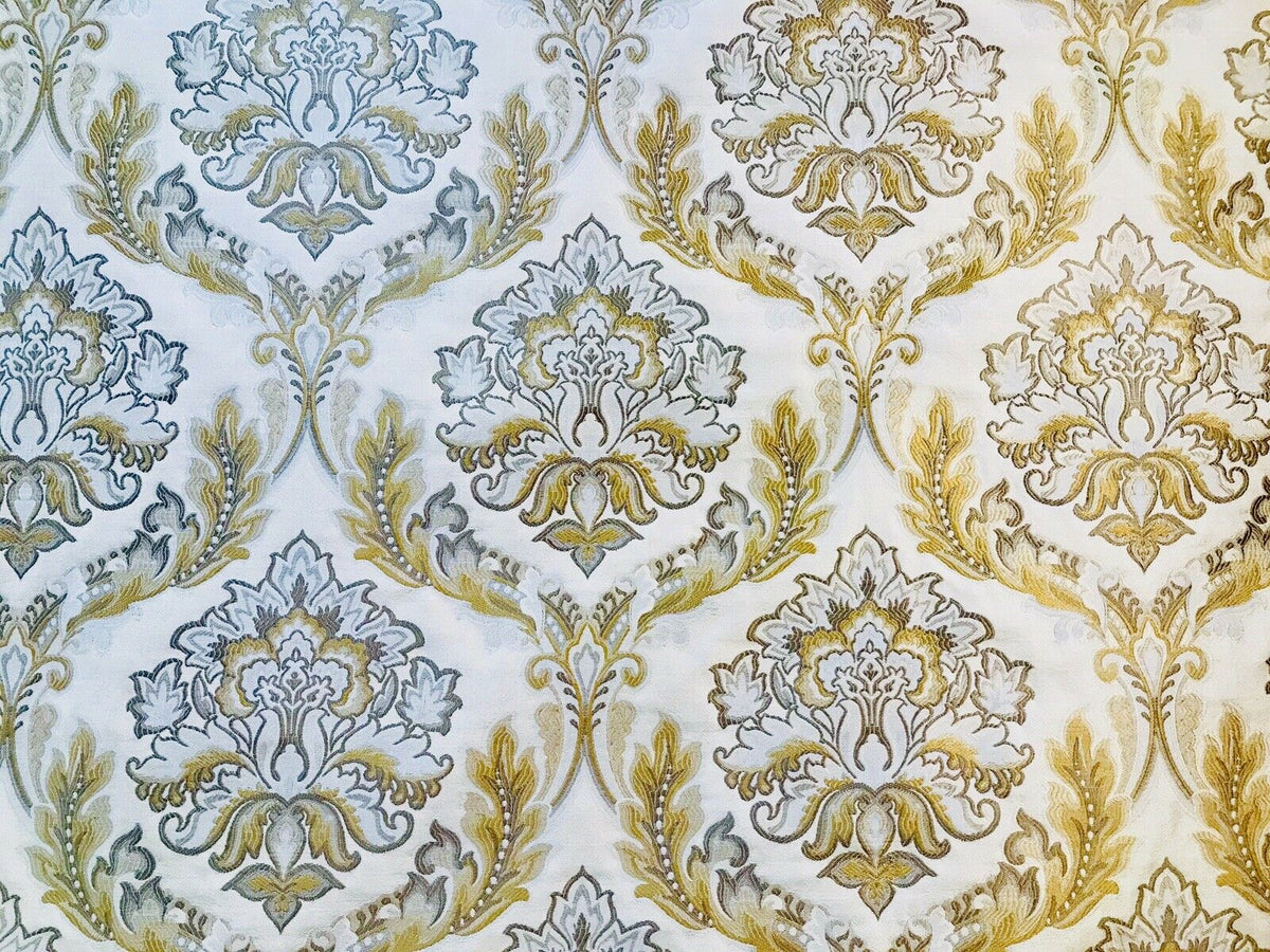 NEW! Sir Drew Brocade Damask French Upholstery Fabric- Camel, Cream, Taupe - Fancy Styles Fabric Pierre Frey Lee Jofa Brunschwig & Fils
