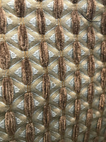Designer Brocade Quilted Fabric  - Light Blue And Bronze- Upholstery - Fancy Styles Fabric Pierre Frey Lee Jofa