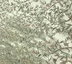 SALE! Designer 100% Silk Taffeta Dupioni Embroidery Floral Fabric - Mint Green - Fancy Styles Fabric Boutique