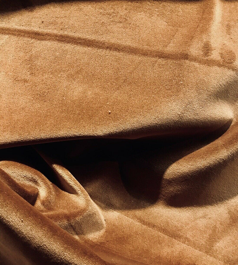 NEW! Designer Antique Inspired Velvet Fabric - Brown Cognac - Upholstery - Fancy Styles Fabric Pierre Frey Lee Jofa Brunschwig & Fils