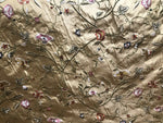100% Lady Melody Silk Taffeta Dupioni Decorating Fabric Embroidery Floral Gold - Fancy Styles Fabric Pierre Frey Lee Jofa Brunschwig & Fils