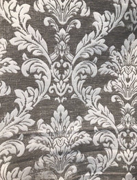 Designer Double Sided Brocade Jacquard Fabric- White And Silver  - Upholstery - Fancy Styles Fabric Pierre Frey Lee Jofa