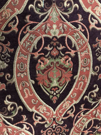 NEW Lady Kate Designer Velvet Chenille Burnout Upholstery Fabric - Plum & Coral- Heavy - Fancy Styles Fabric Pierre Frey Lee Jofa Brunschwig & Fils