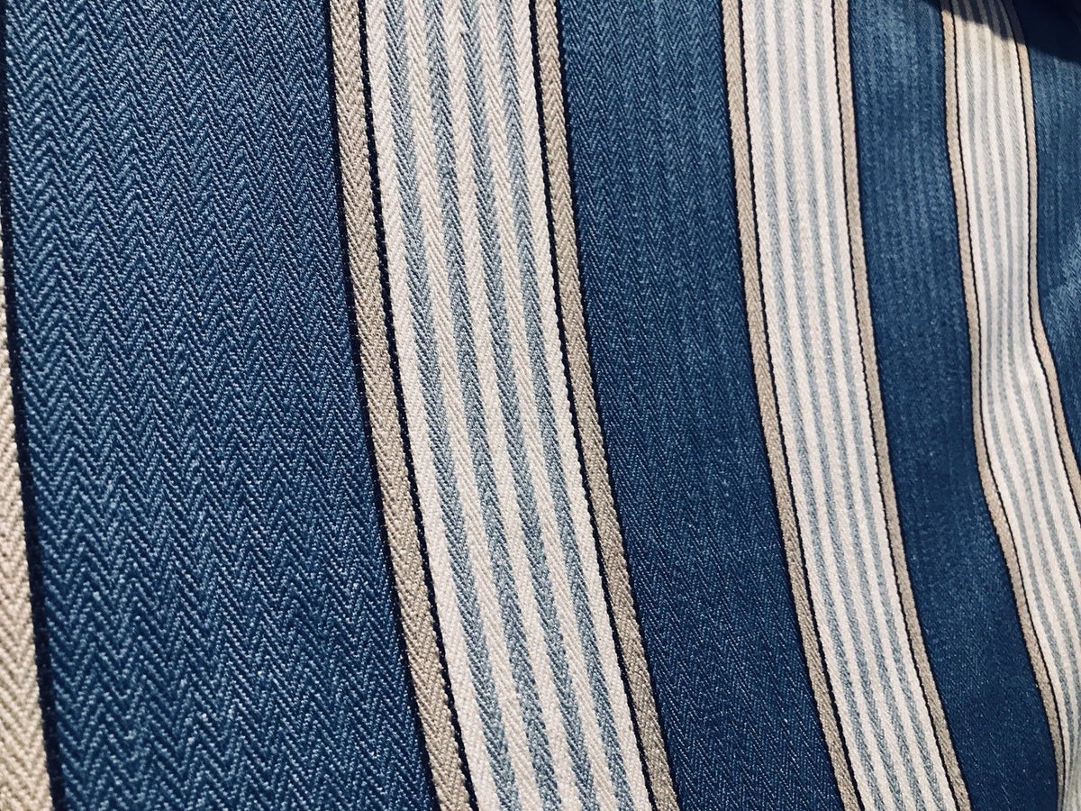 NEW Cotton French Stripes Upholstery Fabric - Heavyweight - Blue - Fancy Styles Fabric Pierre Frey Lee Jofa Brunschwig & Fils