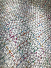 NEW Designer Nubby Upholstery Heavyweight Tweed Fabric- Lt Gray & Multicolor BTY - Fancy Styles Fabric Pierre Frey Lee Jofa Brunschwig & Fils