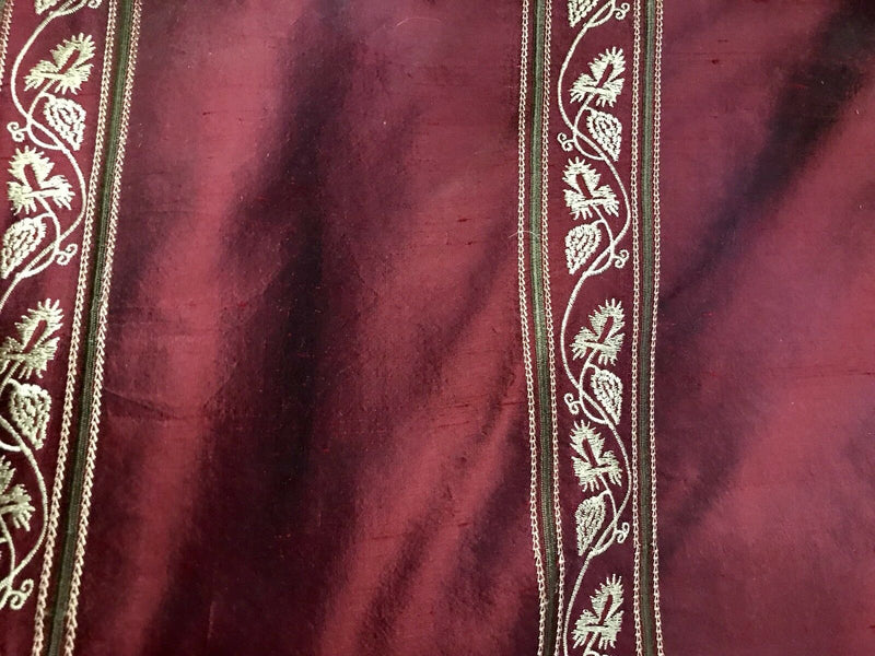 SALE! Lady Paulette 100% Silk Taffeta Interior Design Fabric Embroidery Rouge Red - Fancy Styles Fabric Pierre Frey Lee Jofa Brunschwig & Fils