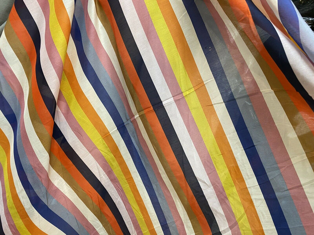 NEW! Designer Silk Cotton Gauze Woven Fabric -Stripes - Fancy Styles Fabric Pierre Frey Lee Jofa Brunschwig & Fils