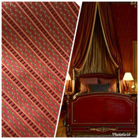 NEW! Lady Rebecca Designer 100% Silk Taffeta Striped Fabric - Red LLSAR0001 - Fancy Styles Fabric Pierre Frey Lee Jofa Brunschwig & Fils