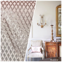 Made In Italy Designer Upholstery Burnout Chenille Velvet Fabric Rose Gold Pink - Fancy Styles Fabric Pierre Frey Lee Jofa Brunschwig & Fils
