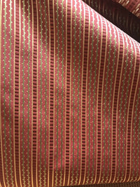 NEW! Lady Rebecca Designer 100% Silk Taffeta Striped Fabric - Red LLSAR0001 - Fancy Styles Fabric Pierre Frey Lee Jofa Brunschwig & Fils
