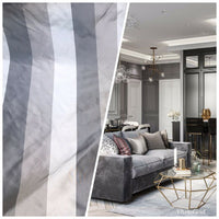 NEW! Lady Aubrey 100% Silk Taffeta Striped Stripes Drapery Fabric -Grey - Fancy Styles Fabric Pierre Frey Lee Jofa Brunschwig & Fils