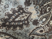SWATCH Double Sided Burnout Kilim Rug Inspired Fabric- Blue Brown Upholstery - Fancy Styles Fabric Pierre Frey Lee Jofa Brunschwig & Fils