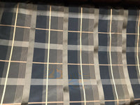 NEW Duchess Marilyn Designer 100% Silk Taffeta Plaid Tartan Fabric- Black Gold Brown BTY - Fancy Styles Fabric Pierre Frey Lee Jofa Brunschwig & Fils