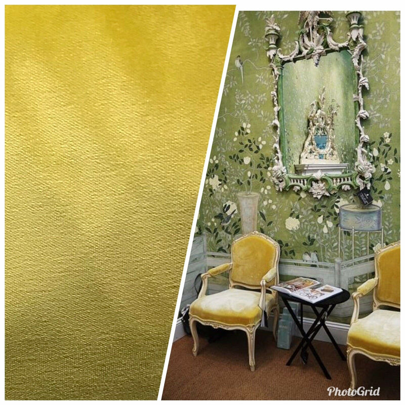 NEW! Designer Heavy Weight Velvet Upholstery Fabric - Soft- Yellow - Fancy Styles Fabric Pierre Frey Lee Jofa Brunschwig & Fils