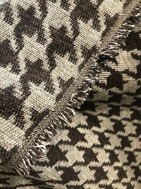 NEW Designer Upholstery Oversized Houndstooth Pattern Fabric - Brown & Natural - Fancy Styles Fabric Pierre Frey Lee Jofa Brunschwig & Fils