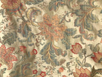 Designer Brocade Satin Floral Drapery Fabric- Antique Gold And Pink By The Yard - Fancy Styles Fabric Pierre Frey Lee Jofa