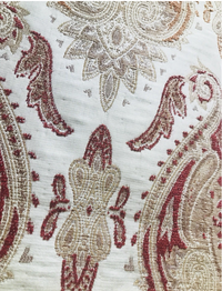 NEW! Brocade Damask French Upholstery Fabric Red Orange & Yellow/Ivory LLPBR0003 - Fancy Styles Fabric Pierre Frey Lee Jofa Brunschwig & Fils