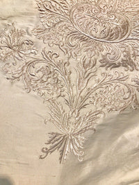 NEW Novelty Pink Embroidered 100% Silk Taffeta Fabric Antique Pink - Fancy Styles Fabric Boutique